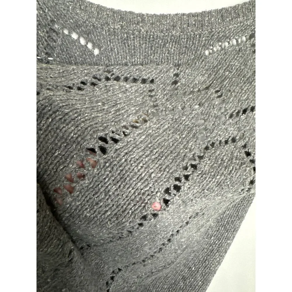 Vintage FaBE Silk & Angora mix, gray vest with a deep V on the back size Large